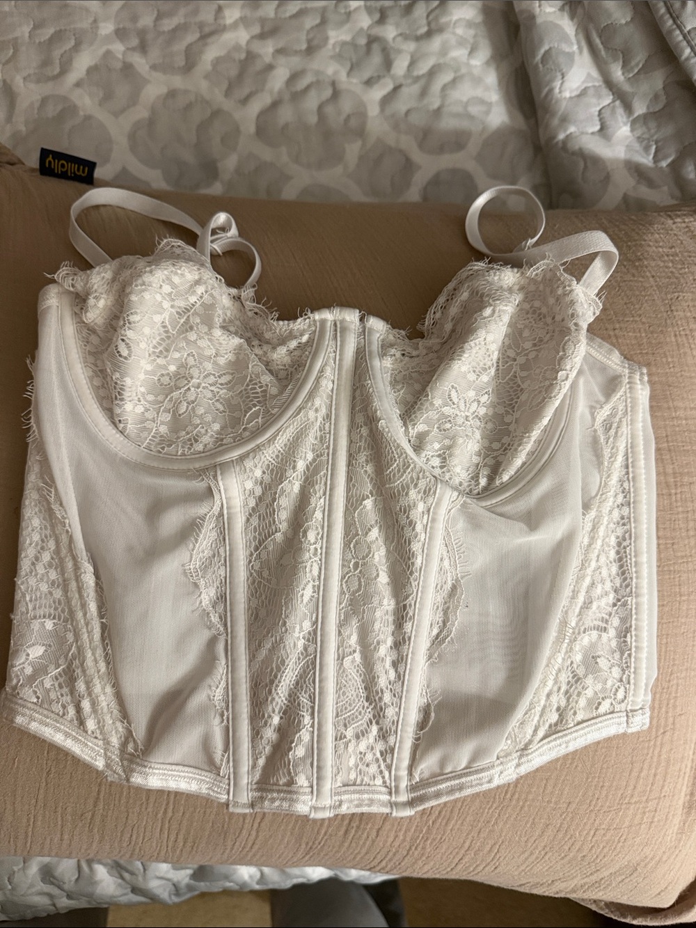 Ivory Lace Bustier Corset Top